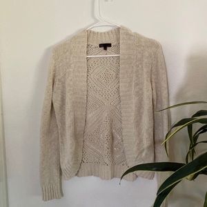 cream crochet cardigan